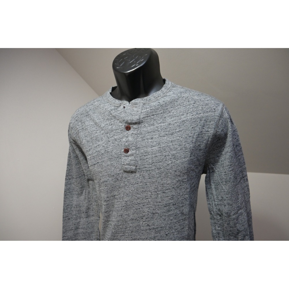 J.Crew Mercantile Henley Shirt Mens Medium Grey Heathered Long Sleeve